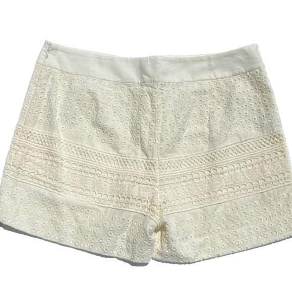 LOFT High Waist Cream Eyelet Shorts - Picture 2 of 7